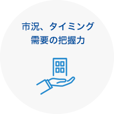 市況、タイミング需要の把握力